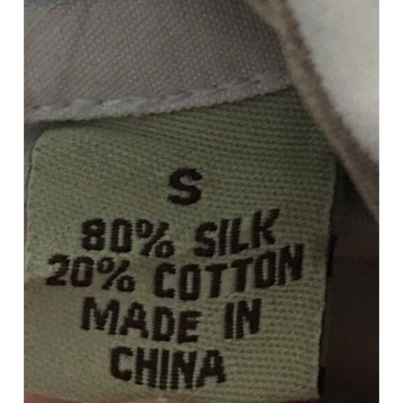 Tommy Bahama Shirt Men's Size Small Beige Brown Silk Cotton Blend Button Up - Picture 7 of 7